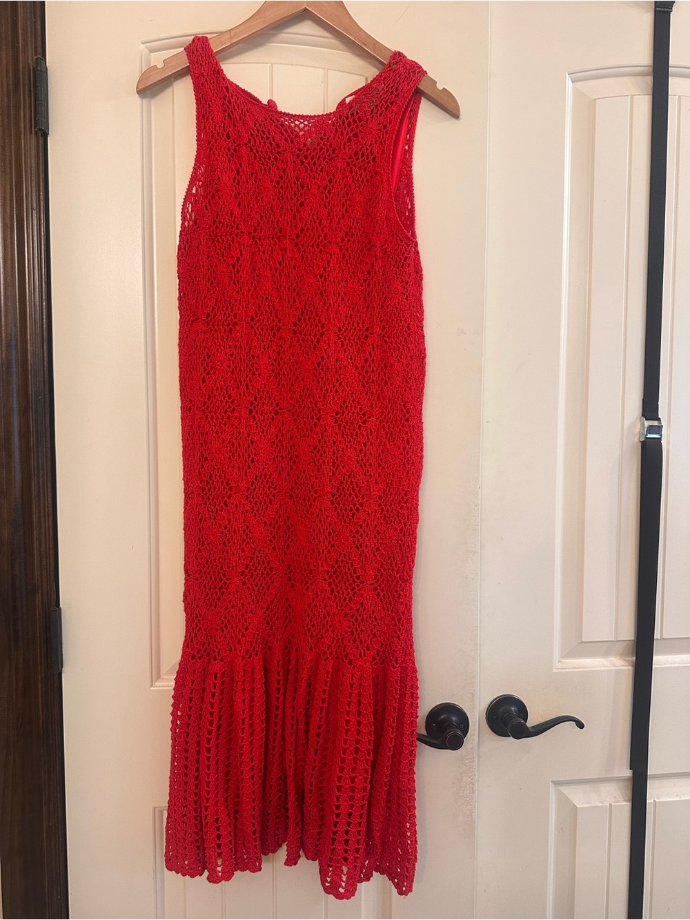Red Crochet Sleeveless Dress